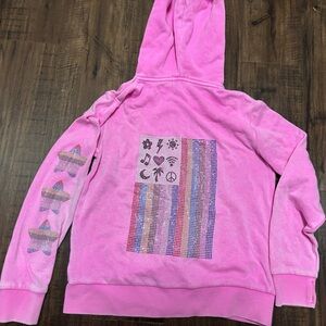 Butter Hoodie with Bling on the back & down the sleeve girls L